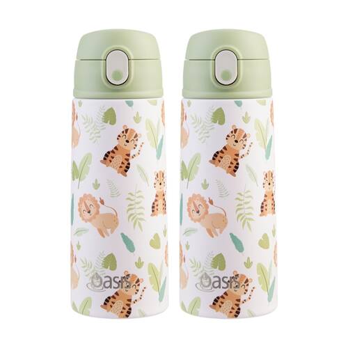 2PK Oasis Kids Drink Bottle Insulated Stainless Steel Jungle Buddies 550ml