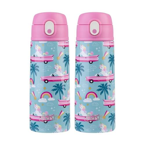 2PK Oasis Kids Drink Bottle Insulated Stainless Steel Pink Cadillac 550ml