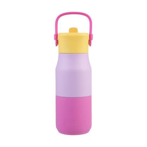 Oasis Stainless Steel Insulated Drink Bottle W/ Sipper Bubblegum Pink 400ml