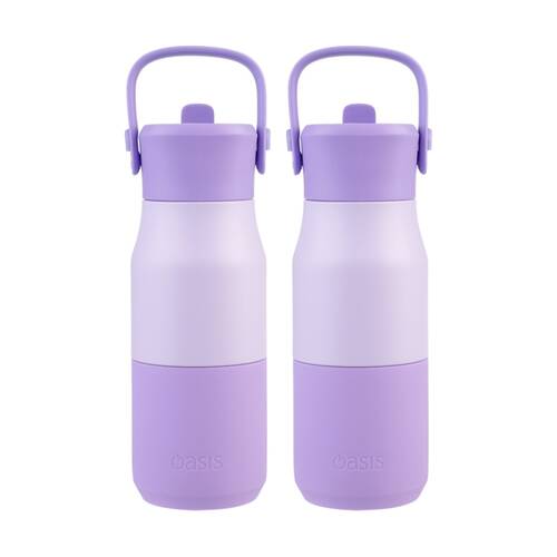2PK Oasis Stainless Steel Insulated Drink Bottle W/ Sipper Lilac 400ml