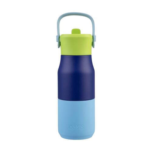 Oasis Stainless Steel Insulated Drink Bottle W/ Sipper Peacock Blue 400ml
