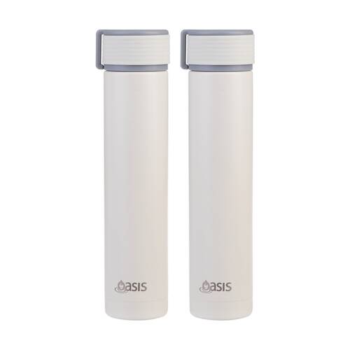 2PK Oasis Stainless Steel Double Wall Insulated Drink Bottle Alabaster 250ml