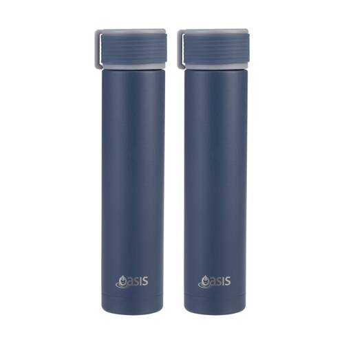 2PK Oasis Stainless Steel Double Wall Insulated Drink Bottle Indigo 250ml