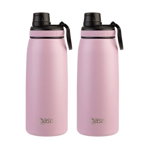 2PK Oasis Stainless Steel Double Wall Insulated Sports Bottle Blush 780ml