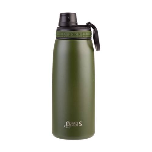 Oasis Stainless Steel Double Wall Insulated Sports Bottle Forest Green 780ml