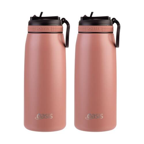 2PK Oasis Stainless Steel Double Wall Insulated Sports Bottle Auburn 780ml
