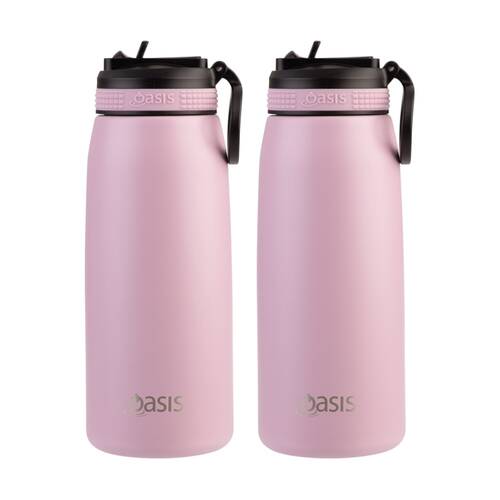 2PK Oasis Stainless Steel Double Wall Insulated Sports Bottle Blush 780ml