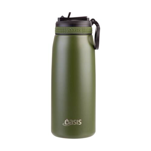 Oasis Stainless Steel Double Wall Insulated Sports Bottle Forest Green 780ml