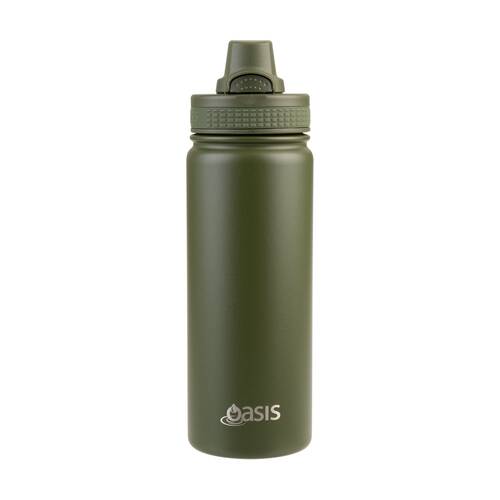 Oasis Stainless Steel Double Wall Insulated Sports Bottle Forest Green 550ml