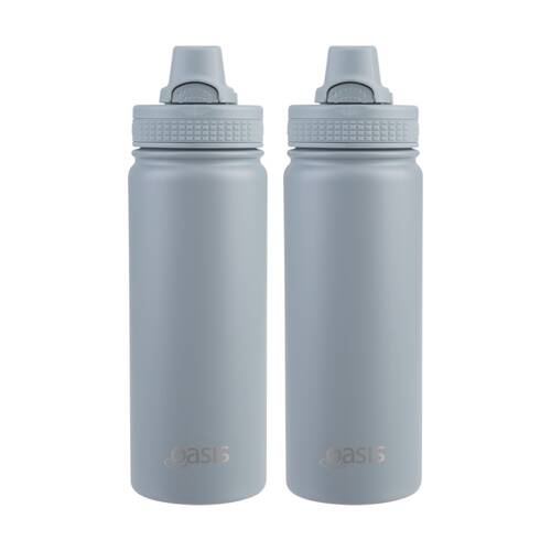 2PK Oasis Stainless Steel Double Wall Insulated Sports Bottle Hazy Blue 550ml