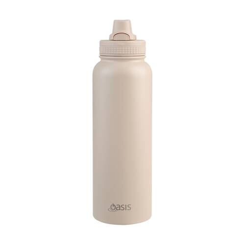 Oasis Stainless Steel Double Wall Insulated Sports Bottle Oat 1.1L