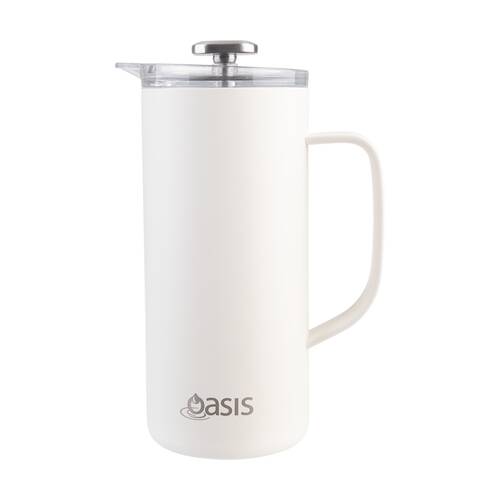 Oasis Stainless Steel Double Wall Insulated Coffee Press 4 Cup Alabaster 600ml