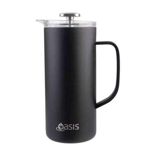 Oasis Stainless Steel Double Wall Insulated Coffee Press 4 Cup Black 600ml