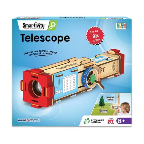 Smartivity Telescope Wooden Toy Magnification STEM Kit For Kids Age 8+
