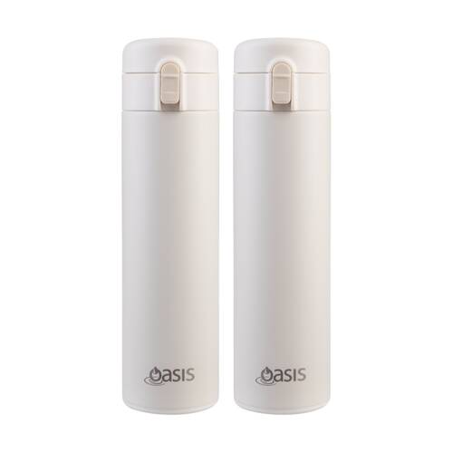 2PK Oasis Stainless Steel Double Wall Insulated Flip-Top Flask Alabaster 480ml