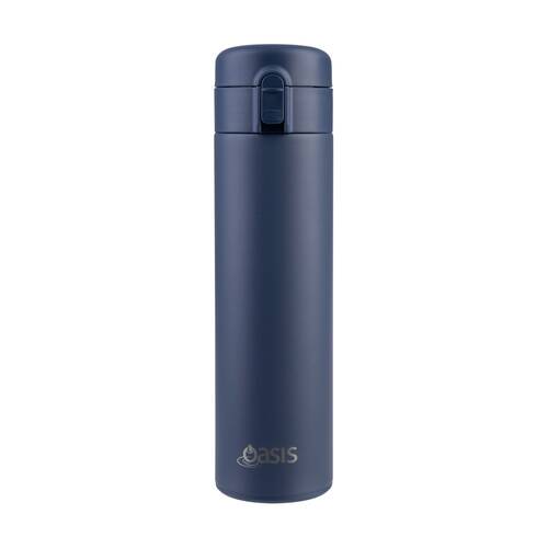Oasis Stainless Steel Double Wall Insulated Flip-Top Flask Indigo 480ml
