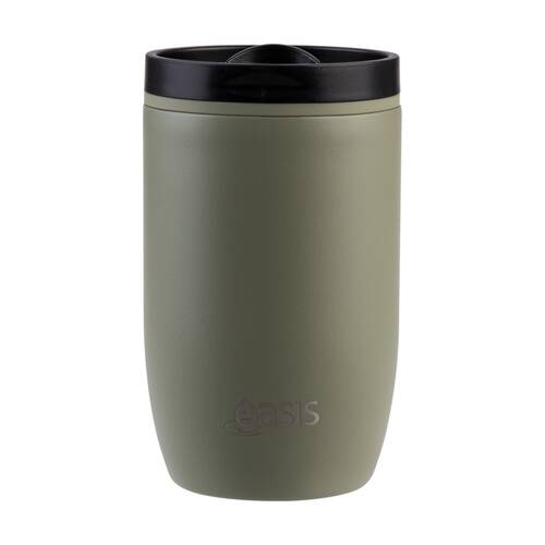 Oasis Stainless Steel Double Wall Insulated Travel Cup 300ml Olive Green
