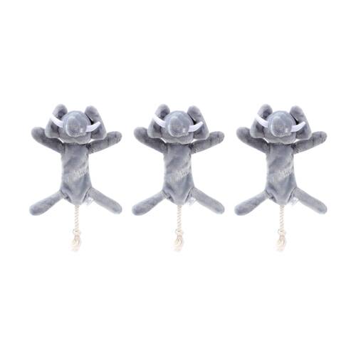 3x Paws And Claws Safari Rope Skeleton Plush Elephant Dog Pull/Tug Toy 38x12cm