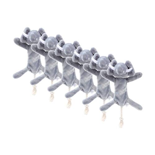 6x Paws And Claws Safari Rope Skeleton Plush Elephant Dog Pull/Tug Toy 38x12cm
