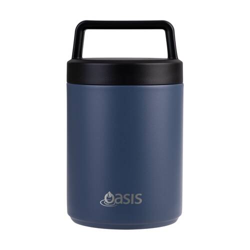 Oasis Stainless Steel D/Wall Insulated Food Flask W/ Handle Indigo 480ml