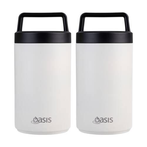 2PK Oasis Stainless Steel D/Wall Insulated Food Flask W/ Handle Alabaster 700ml