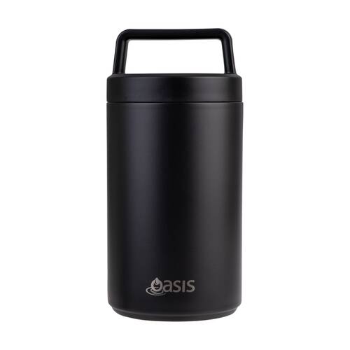 Oasis Stainless Steel D/Wall Insulated Food Flask W/ Handle Black 700ml