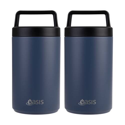 2PK Oasis Stainless Steel D/Wall Insulated Food Flask W/ Handle Indigo 700ml