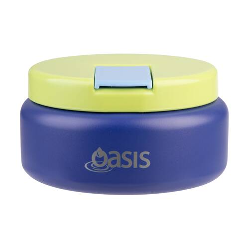 Oasis Stainless Steel D/Wall Insulated Food Flask W/ Lid Peacock Blue 230ml