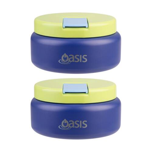 2PK Oasis Stainless Steel D/Wall Insulated Food Flask W/ Lid Peacock Blue 230ml