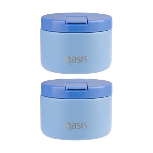 2PK Oasis Stainless Steel Double Wall Insulated Food Flask Blue 300ml