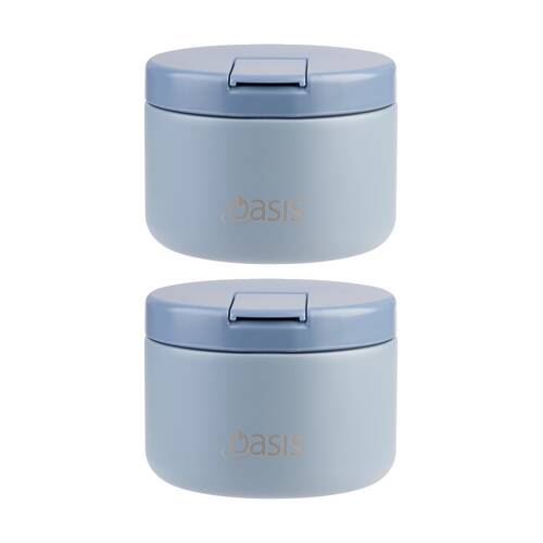 2PK Oasis Stainless Steel Double Wall Insulated Food Flask Hazy Blue 300ml