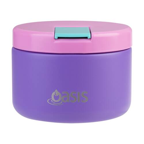 Oasis Stainless Steel Double Wall Insulated Food Flask Mermaid Purple 300ml