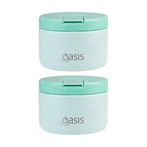 2PK Oasis Stainless Steel Double Wall Insulated Food Flask Mint 300ml