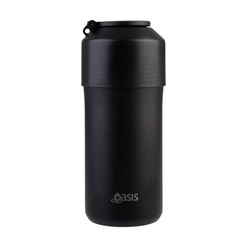 Oasis Stainless Steel Double Wall Insulated Adjustable Wine Cooler Black