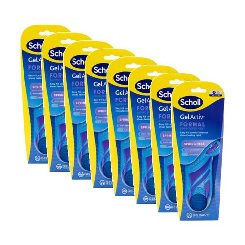 8PK Scholl Gel Activ Formal Supported Feel Shoe Insoles Gelwave Technology SML