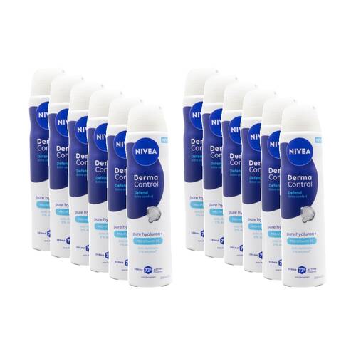 12PK Nivea 72H Antiperspirant Derma Control Spray 250ml Pro Vitamin B5