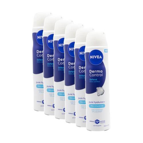 6PK Nivea 72H Antiperspirant Derma Control Spray 250ml Pro Vitamin B5