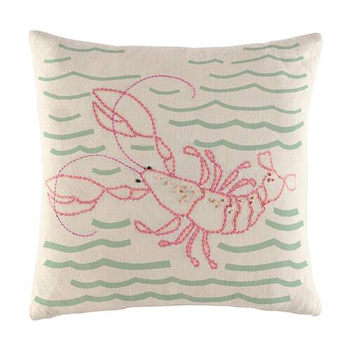 Kas Australia Lobster Cushion Cotton Coastal Multi 50x50cm