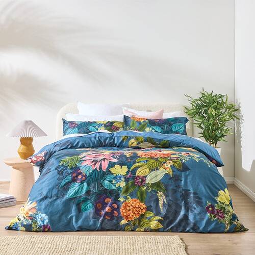Kas Australia Mia Quilt Cover Botanical Floral Print Cotton