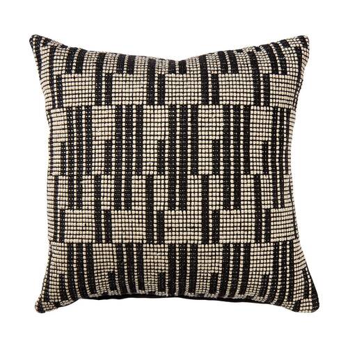 Kas Australia Sonny Outdoor Cushion Geometric Charcoal 50x50cm