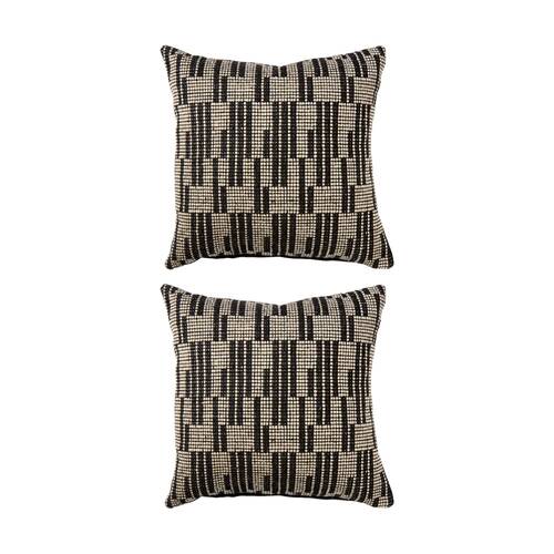 2PK Kas Australia Sonny Outdoor Cushion Geometric Charcoal 50x50cm