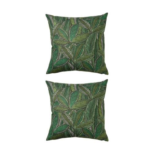 2PK Kas Australia Lark Outdoor Cushion Weather Resistant Green 50x50cm