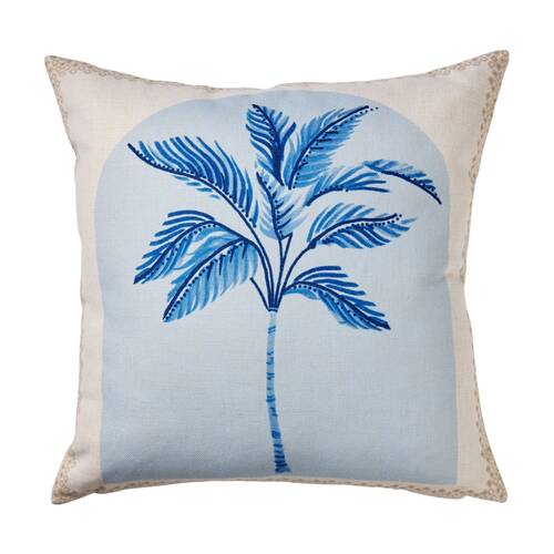 Kas Australia Tahiti Outdoor Cushion Canvas Palm Tree Sky 50x50cm