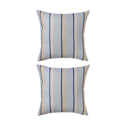 2PK Kas Australia Esteban Outdoor Cushion Weather Resist Sky 50x50cm
