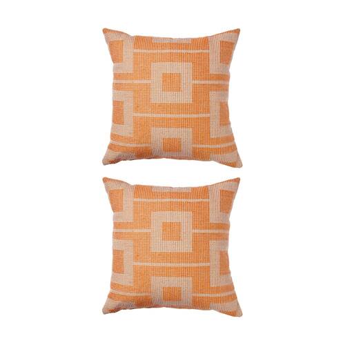 2PK Kas Australia Billy Outdoor Cushion Weather Resist Coral 50x50cm