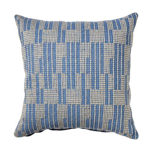 Kas Australia Sonny Outdoor Cushion Geometric Blue 50x50cm