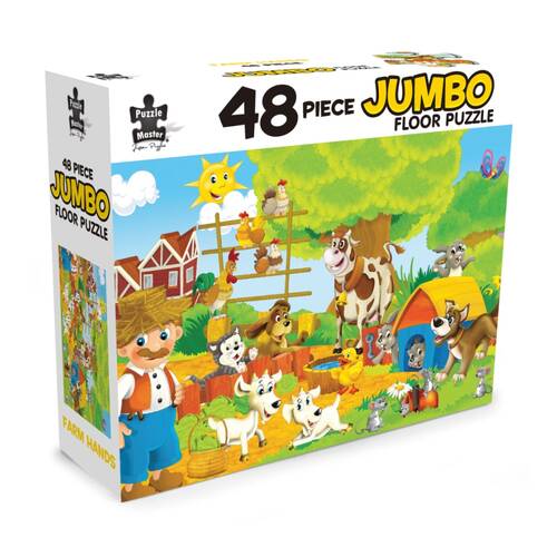 48pc Puzzle Master Jumbo Floor Farm Hands Young Puzzlers 92x62cm