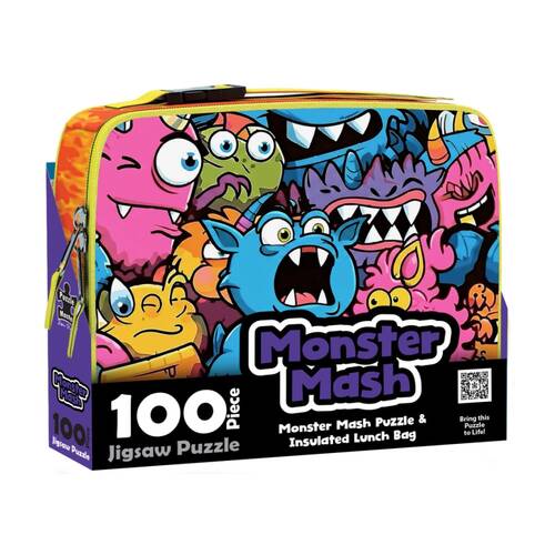100pc Puzzle Master Lunch Box Monster Mash AR Edition Set Insulated
