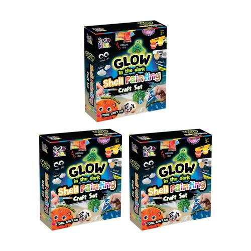 3PK Craft For Kids Ultimate Glow In Dark Shell Painting Kit Crafting Set 3y+