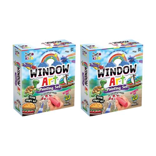 2PK 20pc Craft For Kids Create Your Own Window Art Crafting Set Projects 5y+